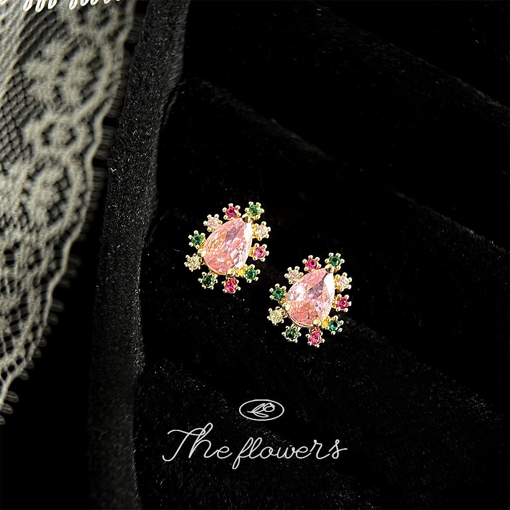 

Серьги-подвески с микроинкрустацией цирконием, весенние и летние цвета, свежие и нежные цветы, наполненные индивидуальностью циркония, дизайн, тяжелые серьги,