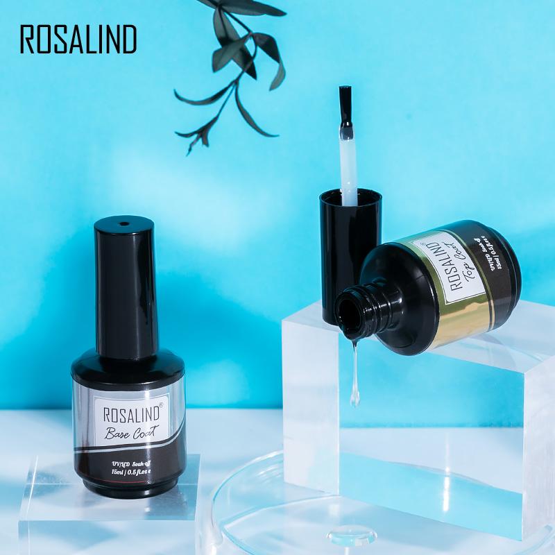 ROSALIND 15ml Gel-Nagellack-Set, Basis- und Decklack, benötigt LED-Lampe