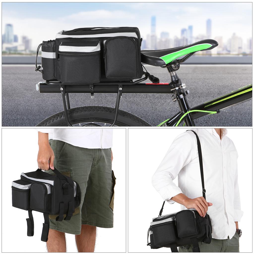 Multifunctional Bicycle Rear Seat Bag Cycle Bike Rear Rack Trunk Pannier Luggage Carrier Bag Handbag Shoulder Bag