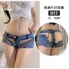 Sexy underwear shorts women's low waist open shorts sexy ripped denim shorts nightclub hot temptation