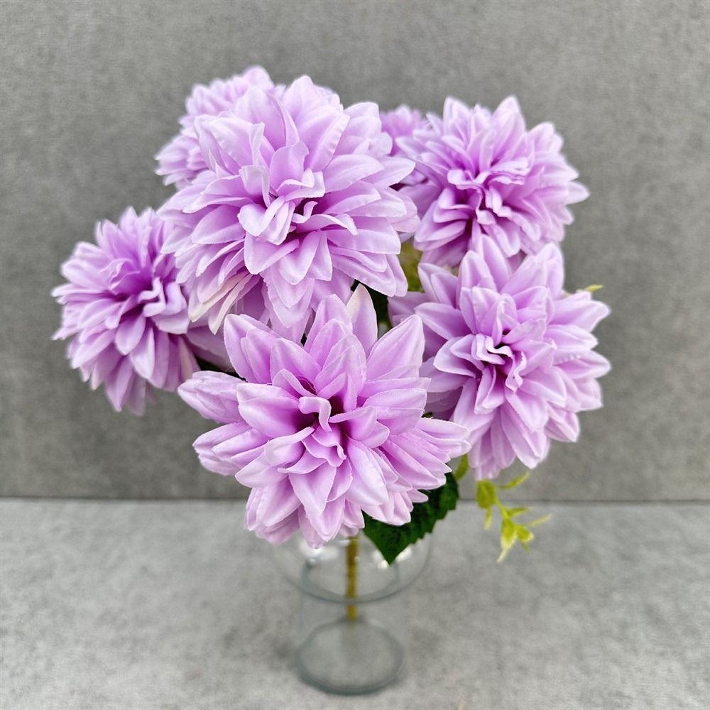 Silk Petals Dahlia Artificial Flower 7 Heads Faux Flower Simulation Flower Living Room Decor