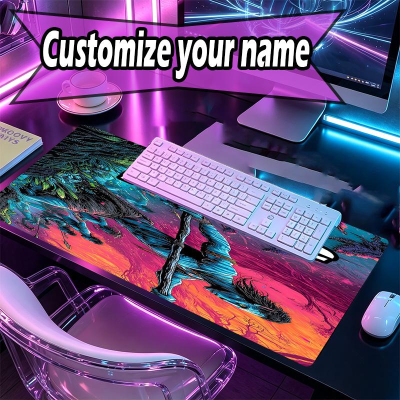 Custom Name Personalized Avatar Pattern Mousepad, Laptop PC Desk Mat, Decorative Desk Mat for Home Keyboard Pad Gift