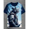 Herren Sommer Retro Samurai T-Shirt - 3D Druck Lässiges Kurzarm Rundhals T-Shirt, Japanisches Streetwear