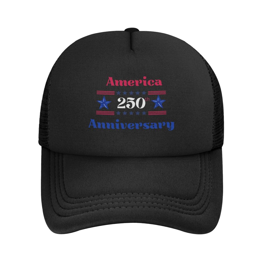 250 Years American Anniversary Snapback Hat For Man Woman Summer Outdoor Mesh Side Sun Hats Caps For Casual Headwear