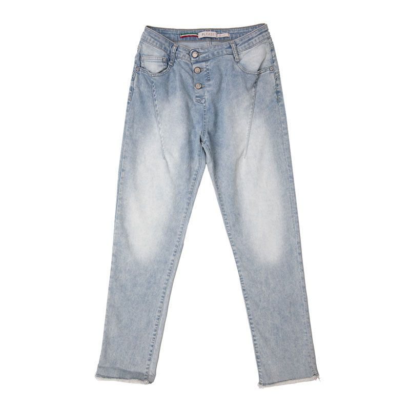 

Женские джинсы деним выбеленный синий PLEASE XXS бледно-синий