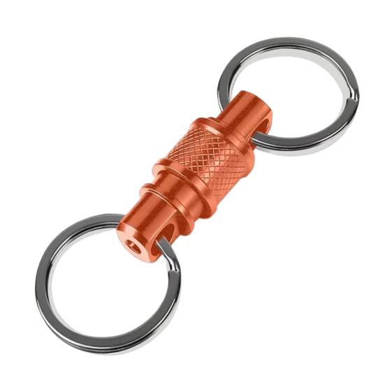 Aluminum Alloy Quick Release Swivel Keychain, Pull Apart Detachable Keychain, Heavy Duty Car Key Holder with 360 Degree Swivel Rotation оранжевый