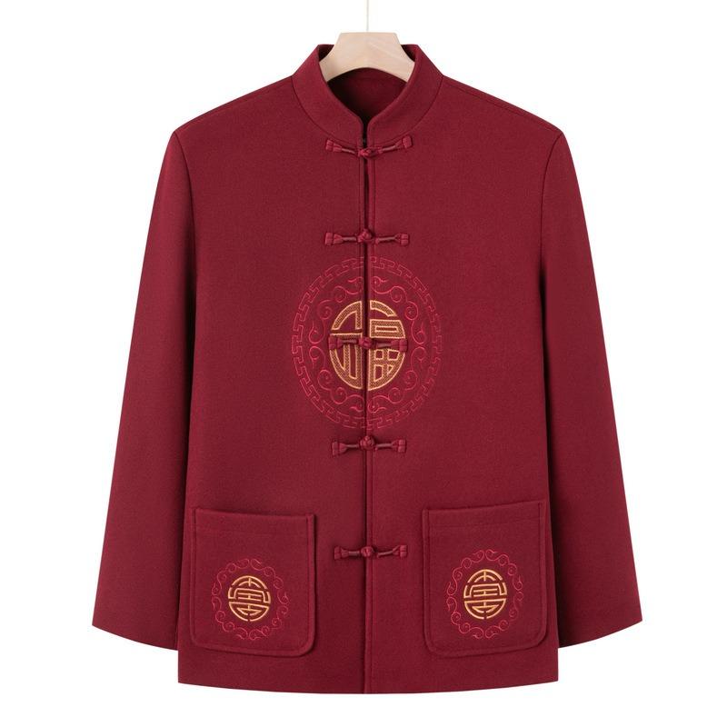 Mom and Dad's New Couple's Tang Suit Jacket, Middle-aged Grandparents' Autumn and Winter Birthday Birthday Velvet Clothes