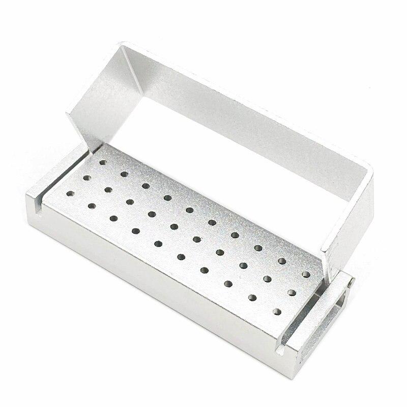 

30 отворів алюмінієвий тримач для зубних борів Блок для дезінфекції зубів для високошвидкісних борів Стоматологічний інструмент 1 шт. срібний