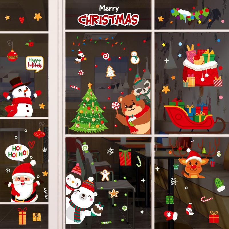 Christmas Window Stickers Electrostatic Series Car Christmas Window Glass Window Holiday Decoration