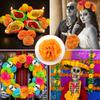2,17 ZollMexikanische Ringelblume Künstliche Blumen Tag der Toten DIY Girlandenschnur Halloween Diwali Party Heim Außendekoration