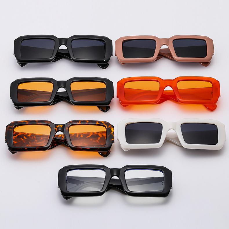Vintage Rectangle Sunglasses Fashion Square Candy Color Shades Eyewear Trendy Retro Women Brand Design Sun Glasses