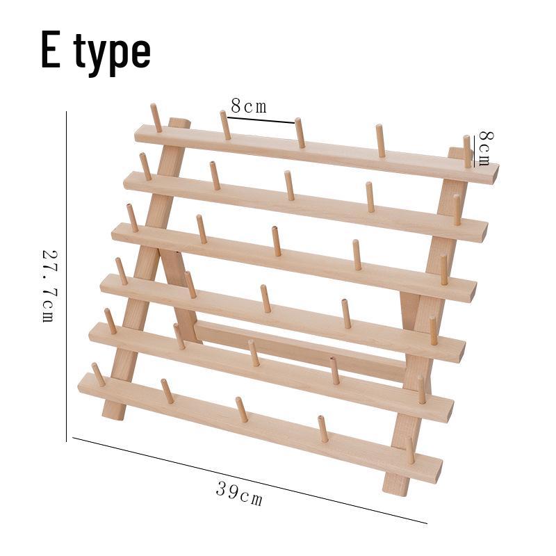 Creative Wooden Folding Thread Spool Rack - Holds 46 Spools/Bobbins for Sewing and Storage