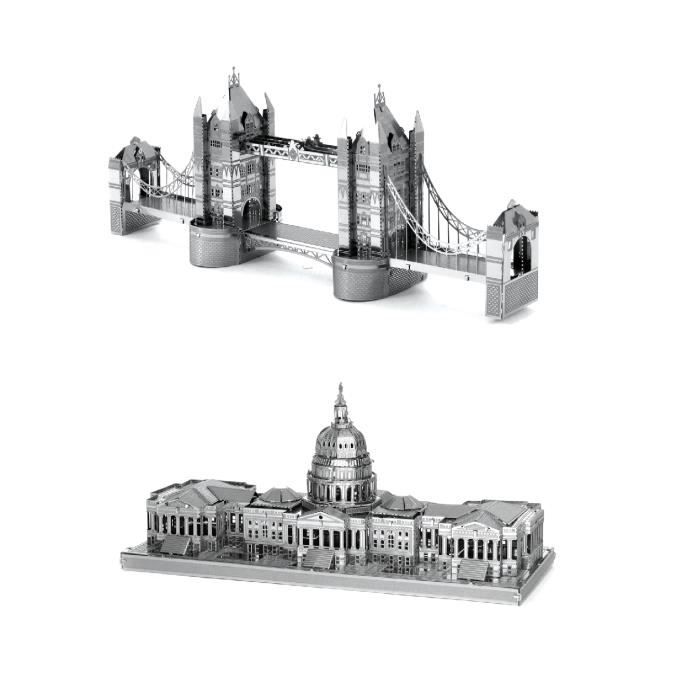 Metal Earth Fascinations London Tower Bridge Et United States Capitol Puzzle 3D En Métal