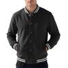 Men's Striped Color-Block Zip-up Baseball Jacket with Collar