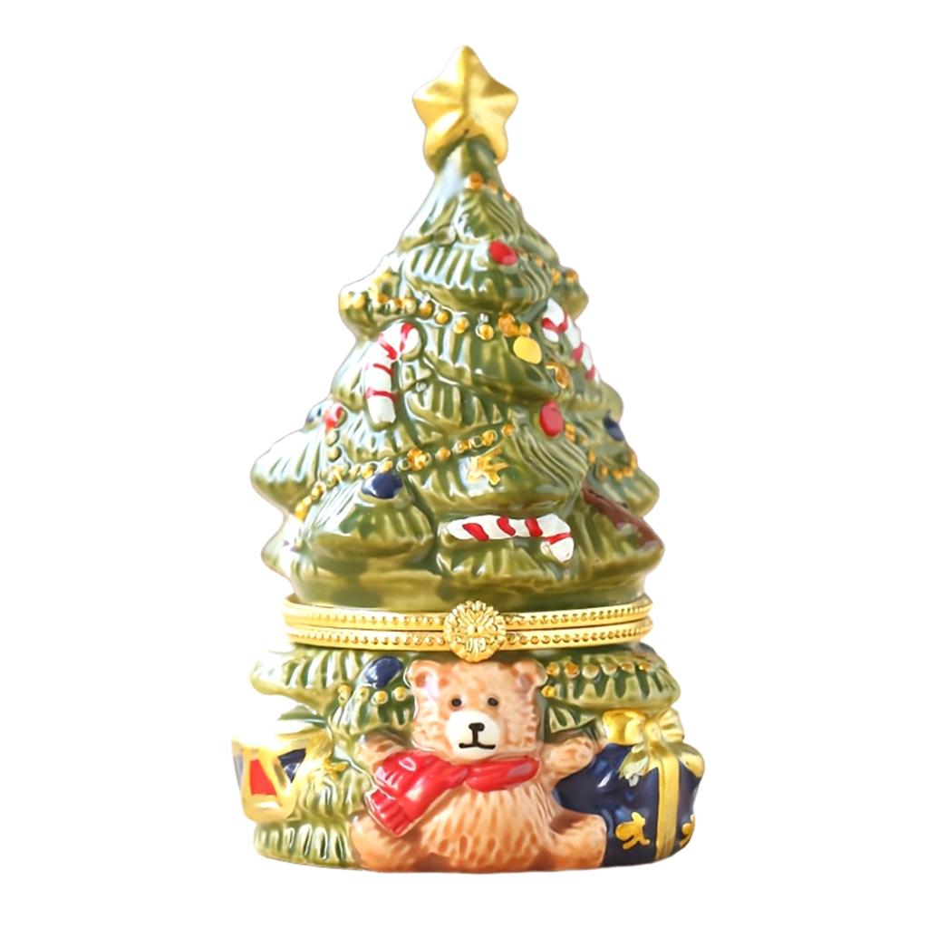 Christmas Tree Jewelry Trinket Box Fine Craftsmanship Creative Treasure Case Candy Box Suitable for Holiday Parties Desk
