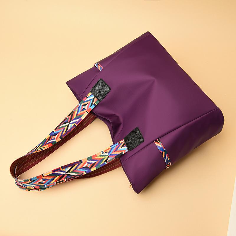 Aliwood New Large Capacity Nylon Women Shoulder Bags Simple Colorful Shoulder Strap Waterproof Casual Tote Shopping Bag Handbags