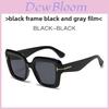 Uv400 Retro Übergroße Quadratische Sonnenbrille Mit Blauen Gläsern Für Mode Und Outdoor-Reisen
