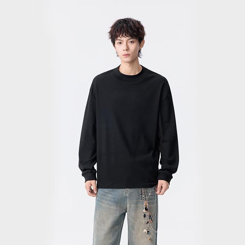 Wassup Sohot Men's Heavyweight Thermal Long-Sleeve Crew Neck T-Shirt