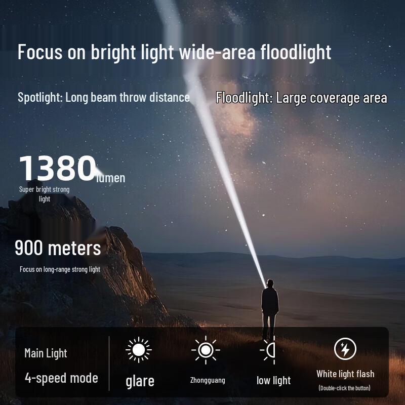 TCL Tactical Super Bright Rechargeable Flashlight