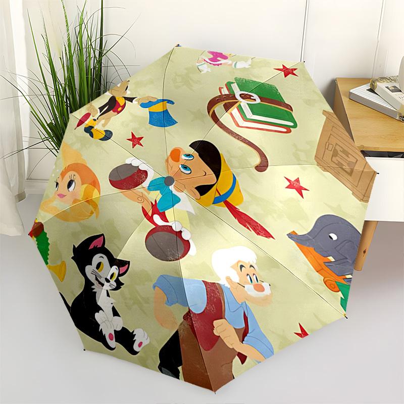 

Mickey Mouse Themed Automatic Opening and Closing Umbrella, Brightly Colored 8-rib Portable Umbrella, Suitable for Men and Women, A Perfect