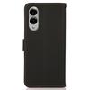 KHAZNEH for Samsung Galaxy S25 Edge Case Genuine Cow Leather RFID Blocking Wallet Phone Cover