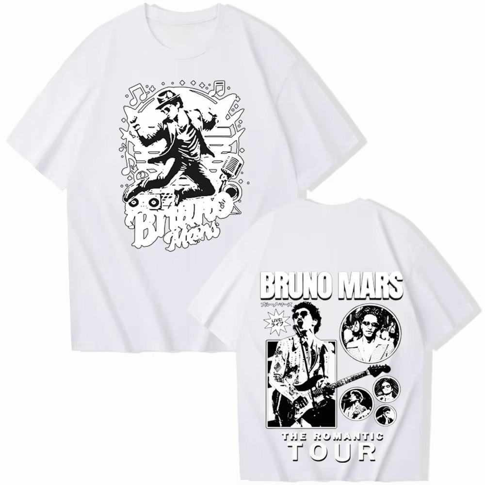 Bruno Mars Tour 2026 Spring summer Fans Gift Tshirt Man Woman Harajuku Fashion Luxury Casual Vintage Short Sleeve Oneck top