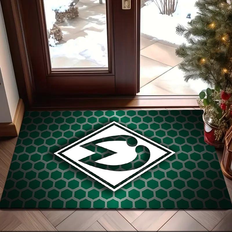 1PC Green Werder Symbol Rug Game Carpet, Floor Mat for Bedroom Living Room Entryway Rug, Home Decor Idea Gift for Christmas birthday