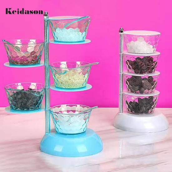 Convenient Good Sealing Visible Seasoning Jar Rotating Design Box Kitchen Accessories