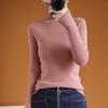 Women's Slim Fit High Neck Wool Sweater - Knitted, Autumn/Winter Collection
