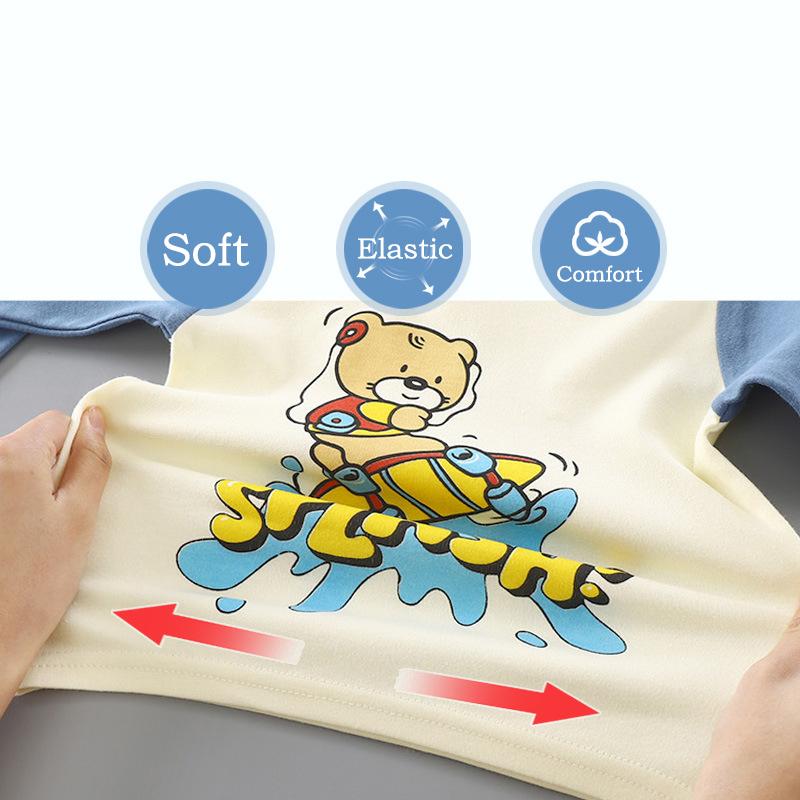 Neue Kinder Jungen Mädchen Reine Baumwolle Pyjamas Niedlichen Cartoon Langarm Pyjamas Kleinkind Baby Herbst Nachtwäsche Kinder Kleidung Sets