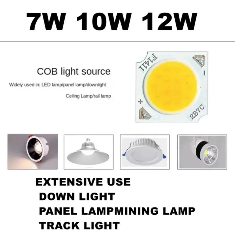 10pcs COB LED Chip 7W 10W 12W 11mm Light Emitting Surface 3000K 4000K 6000K LED Lamp Beads Spotlight Downlight Lamp Light Source