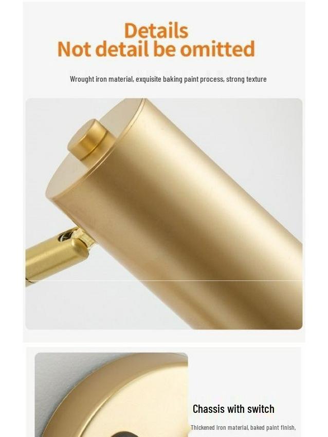 Nordic Postmodern Minimalist Rotatable Wall Lamp with Switch for Living Room or Bedroom.
