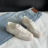 Sheepskin Summer New Mesh Breathable Soft Sole Versatile Forrest Gump Shoes Women's Retro Leather Casual Sports Training Shoes