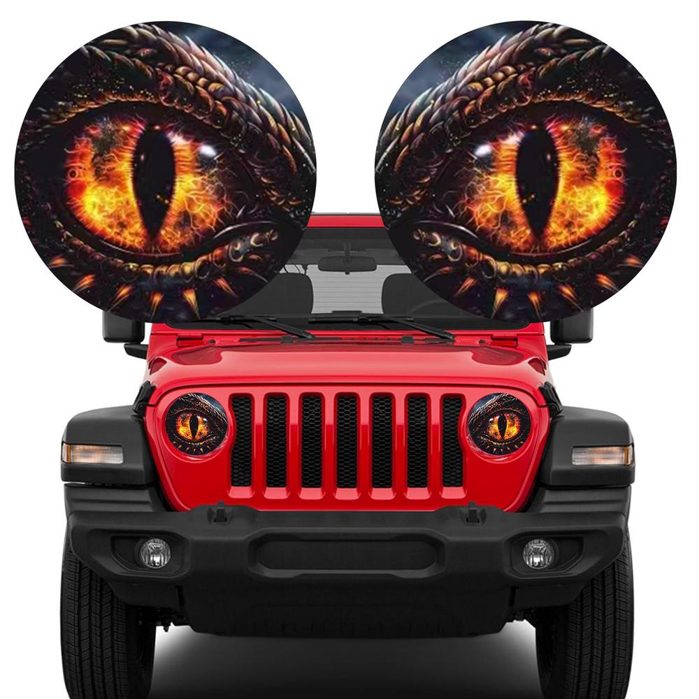 Jeeps Eyes Decal For Headlights Eye-Catching 3D Stereo Stickers Decals Fashionable Beast Eyes Headlight Decal For Truck Window