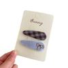 2 Pcs/Set Fabric Plaid Oval BB Clip Cartoon Hairpin Sweet Girl Hair Accessories Bangs Side Clip Barrettes Hair Clip Kids Headwear
