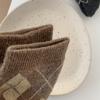 Calm Intellectual Women's Japanese Plaid Winter Wool Socks - Thick Warm Mid-Calf Celebrity Style