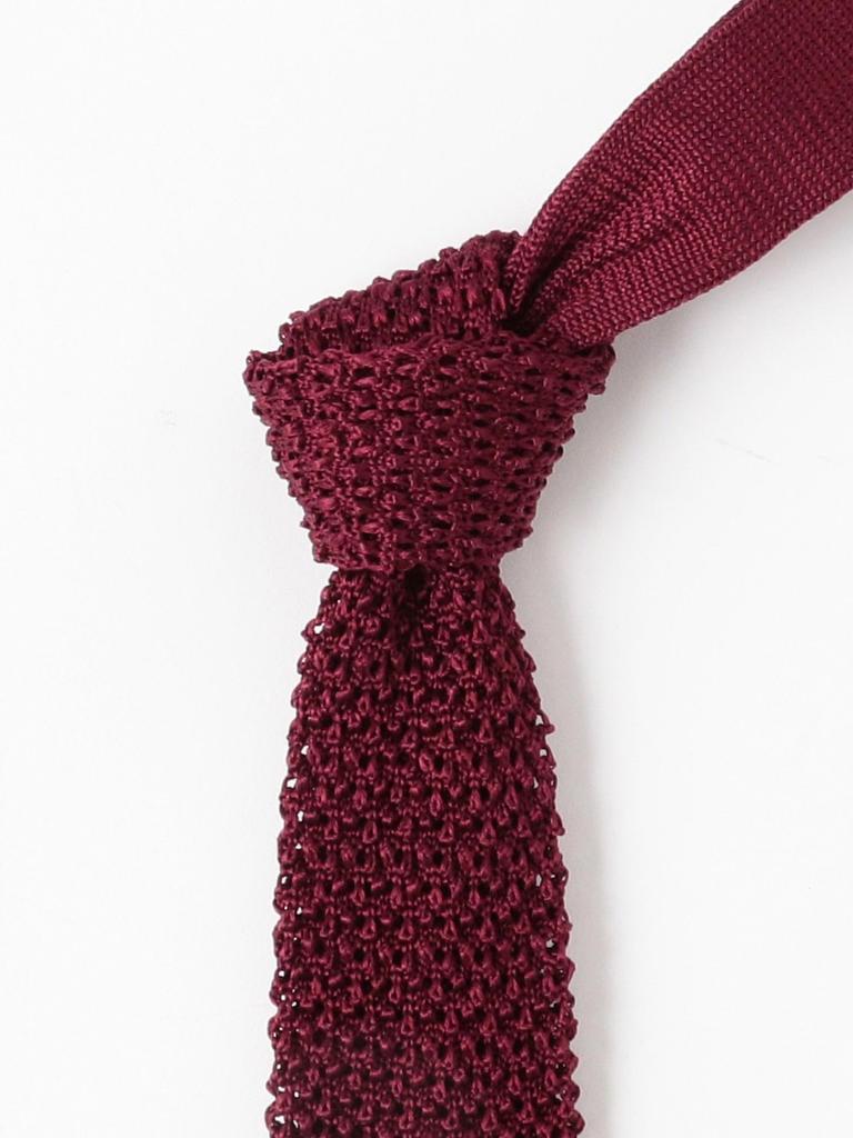 [BEAMS PLUS] Silk Knit Tie Solid Men's BURGUNDY FREE 38440159107