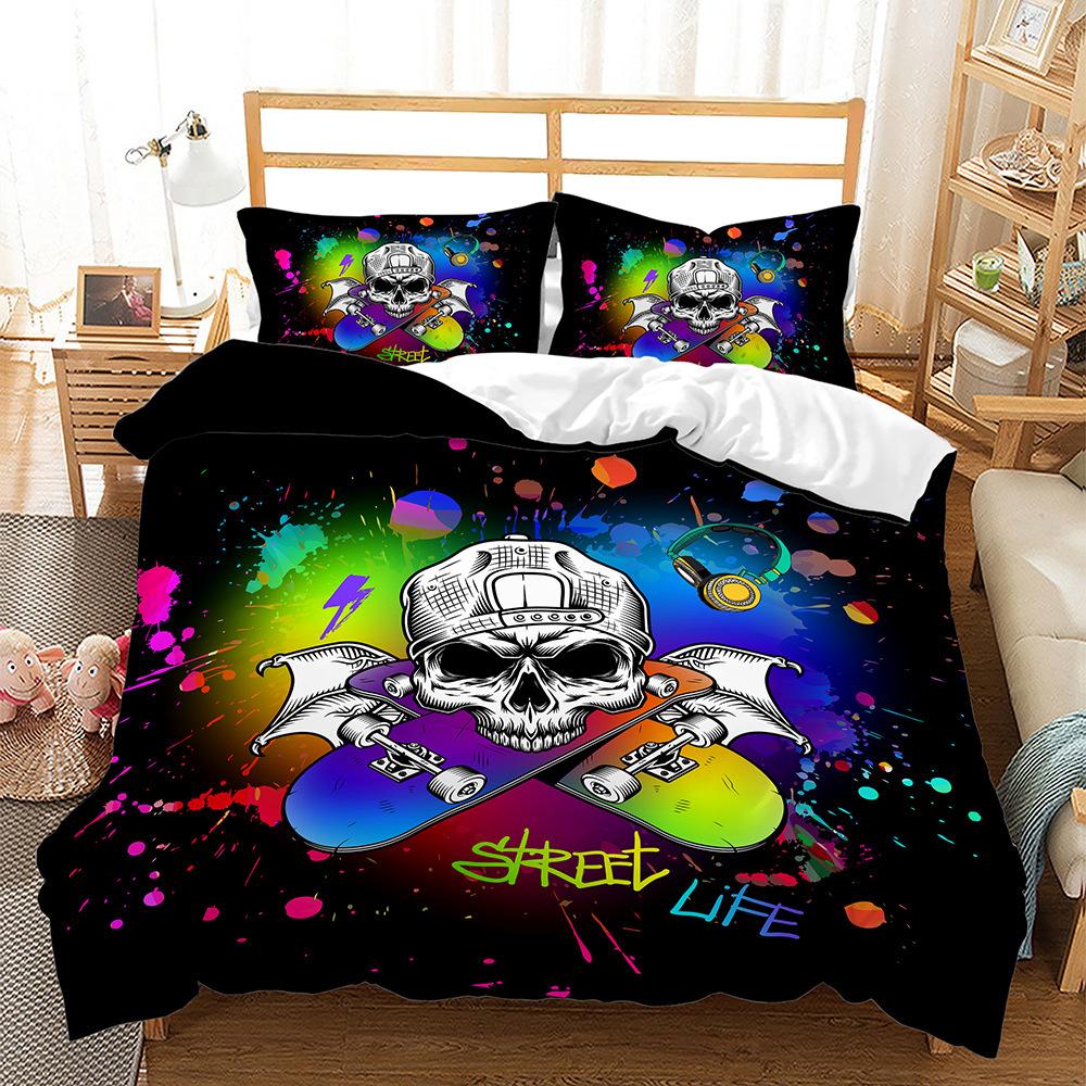 Skull Magic Plant Series 3D Digital Printing Bed Three-Piece Kit 135 * 200 (two-piece set) 90g