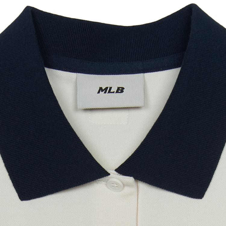 New MLB New York Yankees SS25 Polo Shirt Women's Ivory 3FPQB0353-50IVS