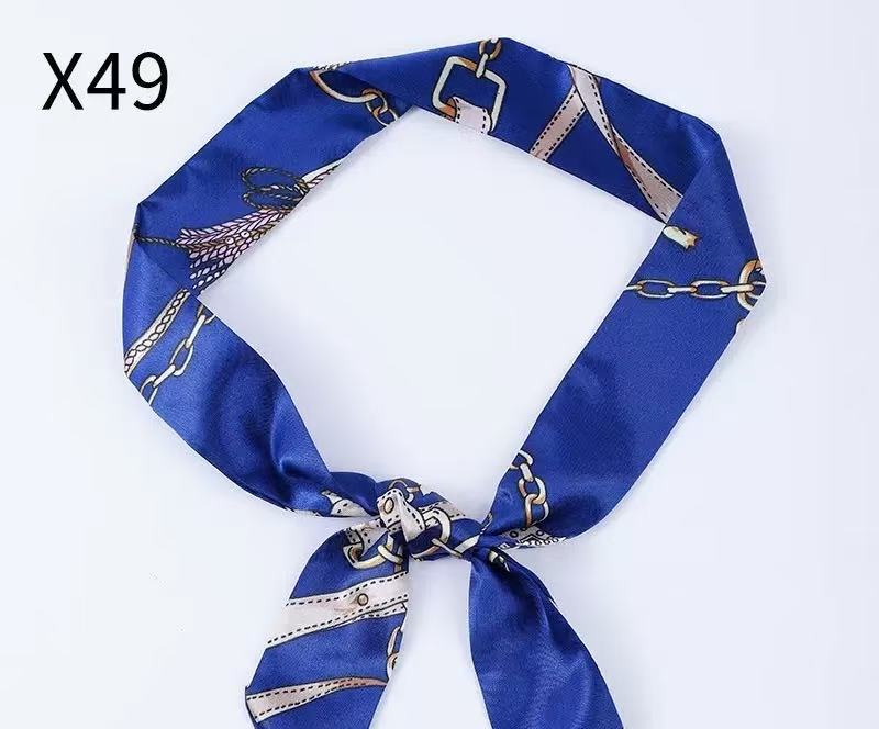 New fashionable long silk scarf double-layer versatile headband streamer, decorative binding bag with hand gift silk scarf wholesale