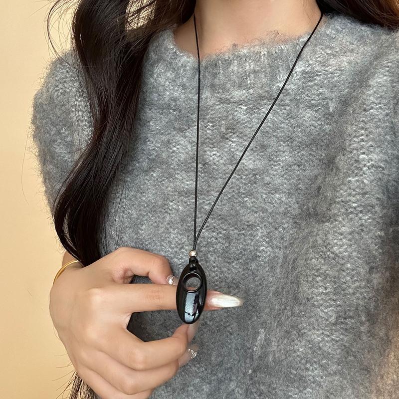 1Pcs Adjustable Long Wax Rope Sweater Chain Korean Multicolor Enamel Hollow Out Water Drop Pendant Necklaces For Women