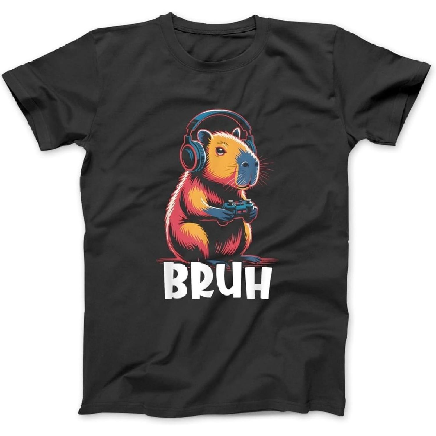 Bruh Video Games Boys Capybara T-Shirt, Sweatshirt, Hoodie for Men Women Kids Made in Canada Black XXXXXL разноцветный