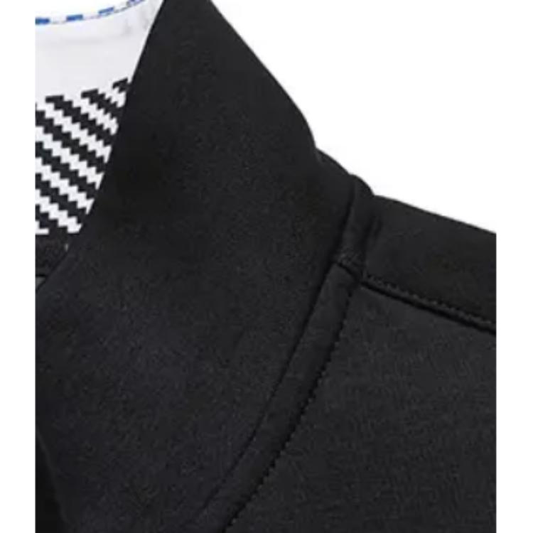 Fila Fleece Collar Knitted Straight Logo Print Jacket Men Jacket Legendary-Blue F51M348532ANV