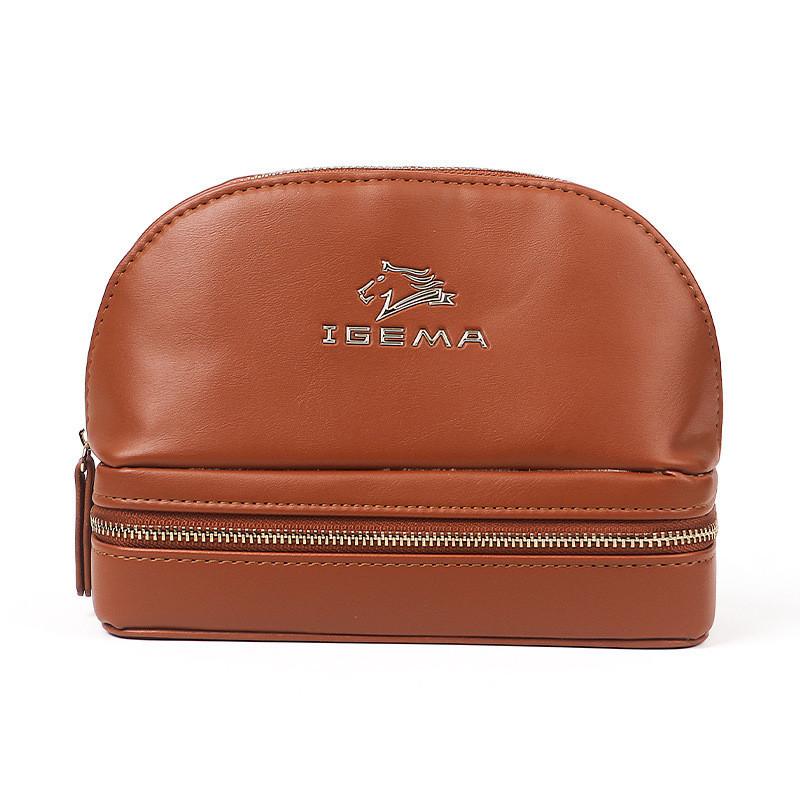 High-end Double-layer Half-round Makeup Bag With Large Capacity Ins Style High Value Lipstick Cosmetic Jewelry Storage Bag