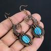 Dornröschen Türkis Ohrringe, 999 Kupferdraht umwickelte Edelsteinschmuck, Handgemachte Ohrringe, Für Thanksgiving