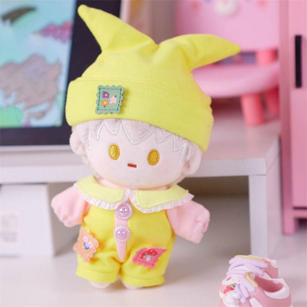 15cm Doll Clothes Little Devil Doll Mini Pajamas Kawaii Doll Jumpsuits Cap Set Cotton Stuffed Doll