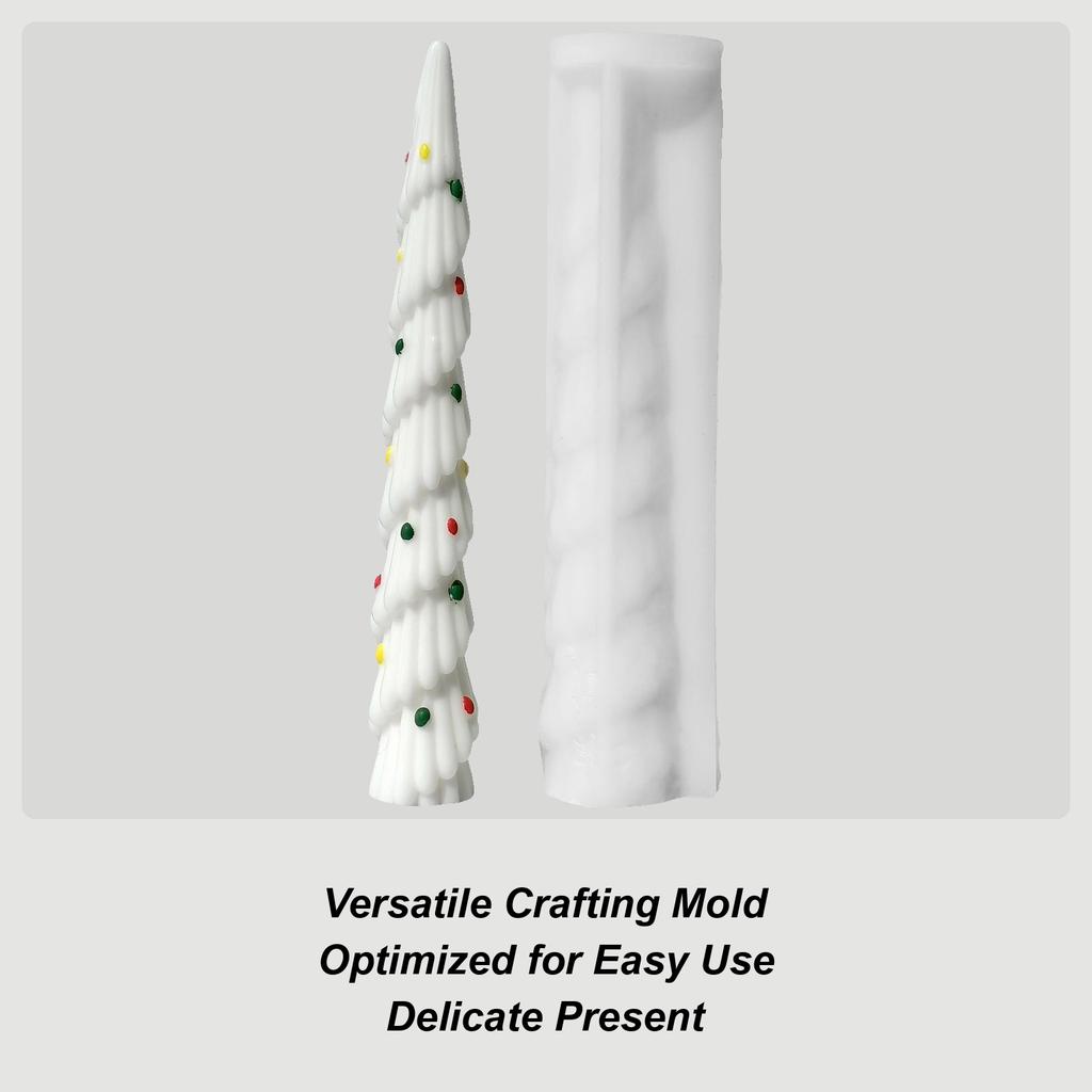 3D Spiral Christmas Tree Candle Mold Christmas Silicone Candle Making Mold Resin Mould Decor For Chocolate Jelly Clay Wax