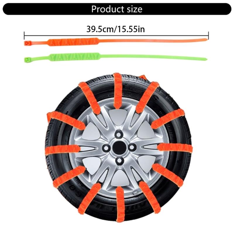 10 Stück Schneeketten für Motorräder Roller Elektrofahrrad Notfall Reifen Rad Kabel Schneeketten Anti-Rutsch Kabelbinder