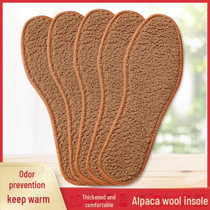 Plush Cashmere Winter Insoles: Soft, Thickened, Breathable, Sweat-Absorbing, Deodorizing, and Dirt-Resistant for Men and Women.