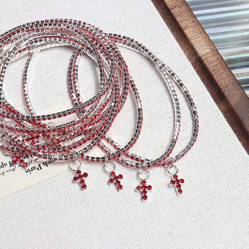 

Изысканный браслет с подвеской-крестиком для женщин и девушек, универсальный, красочный, браслет, ювелирные аксессуары, подарки